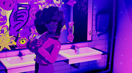 A still from 'Missing 10 Hours' VR experience directed by Fanni Fazakas